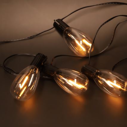 Brilagi - Guirlanda LED para exterior 10xLED/3xAA 3,2m IP44 branco quente