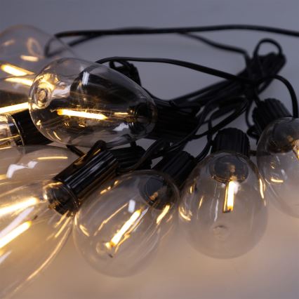 Brilagi - Guirlanda LED para exterior 10xLED/3xAA 3,2m IP44 branco quente