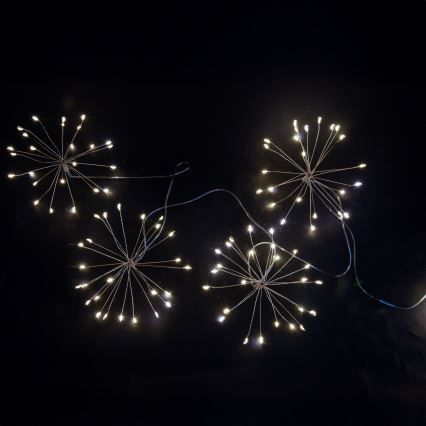 Brilagi - Guirlanda LED para Exterior 150 LEDs 5 m IP44 branco frio efeito de fogo-de-artifício