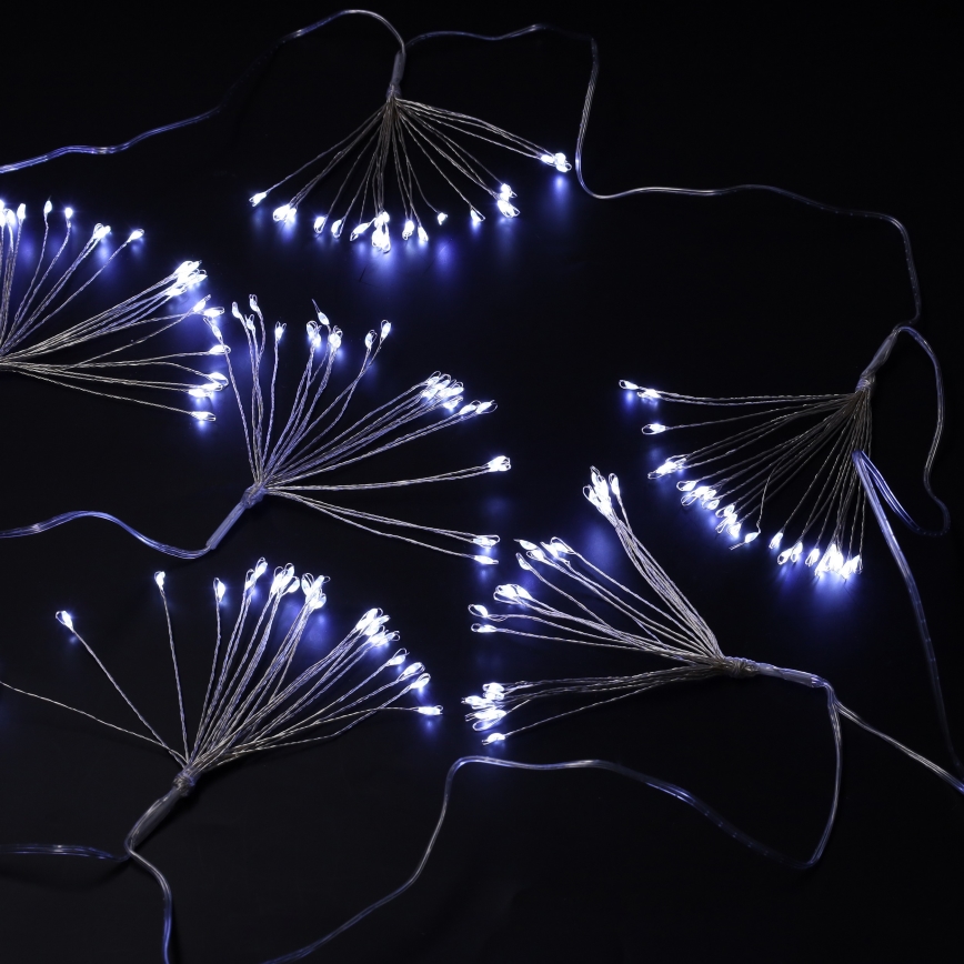 Brilagi - Guirlanda LED para Exterior 150 LEDs 5 m IP44 branco frio efeito de fogo-de-artifício