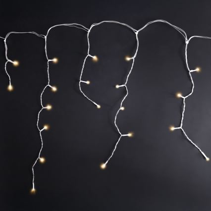 Brilagi - Guirlanda LED para exterior, 400 LEDs, 8 modos, 23 m, IP44, branco quente