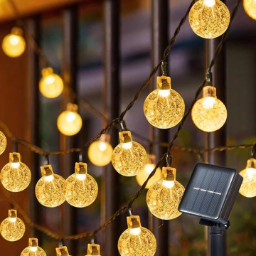 Brilagi - Guirlanda solar decorativa LED BUBBLE 200 LEDs/8 funções 20 m IP65 branco quente 800 mAh
