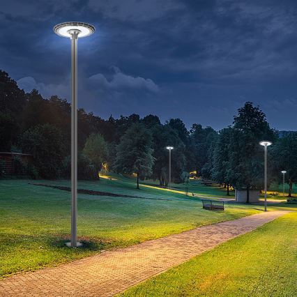 Brilagi - Haste metálica para poste de iluminação exterior URBAN, 3 m, Ø 58 mm, cinzenta