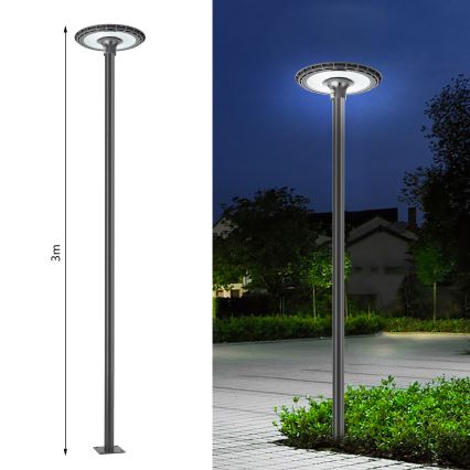 Brilagi - Haste metálica para poste de iluminação exterior URBAN, 3 m, Ø 58 mm, cinzenta