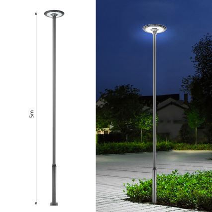 Brilagi - Haste metálica para mastro de iluminação exterior URBAN, 5 m, Ø 58 mm, antracite