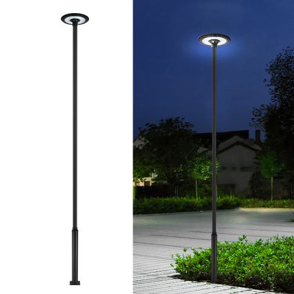 Brilagi - Haste metálica URBAN para poste de iluminação exterior, 5 m, Ø 58 mm, preta
