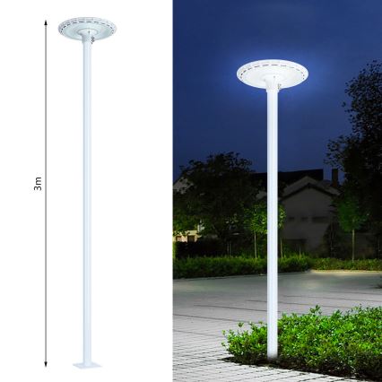 Brilagi - Barra metálica para poste de iluminación exterior URBAN 3 m mástil Ø 58 mm blanco