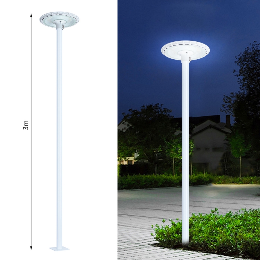 Brilagi - Barra metálica para poste de iluminación exterior URBAN 3 m mástil Ø 58 mm blanco