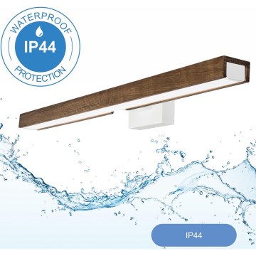Brilagi - Iluminação de espelho para casa de banho LED WOODY MIRROR LED/12W/230V 60 cm IP44 carvalho/branco