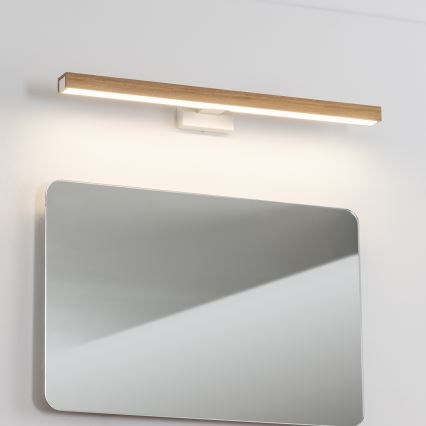Brilagi - Iluminação de espelho para casa de banho LED WOODY MIRROR LED/12W/230V 60 cm IP44 carvalho/branco
