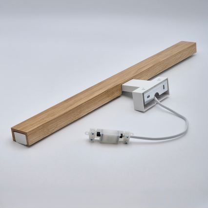 Brilagi - Iluminação de espelho para casa de banho LED WOODY MIRROR LED/12W/230V 60 cm IP44 carvalho/branco