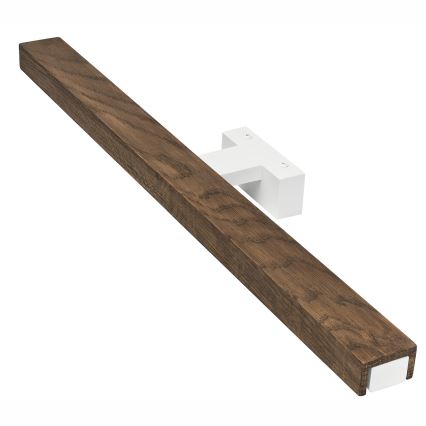 Brilagi - Iluminação de espelho para casa de banho LED WOODY MIRROR LED/12W/230V 60 cm IP44 carvalho nogueira/branco