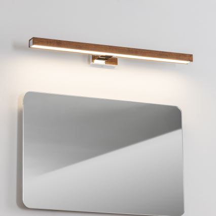 Brilagi - Iluminação de espelho para casa de banho LED WOODY MIRROR LED/12W/230V 60 cm IP44 carvalho cereja/cromado brilhante