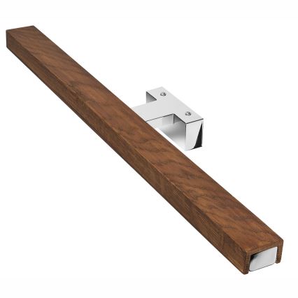 Brilagi - Iluminação de espelho para casa de banho LED WOODY MIRROR LED/12W/230V 60 cm IP44 carvalho cereja/cromado brilhante