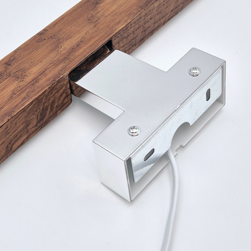 Brilagi - Iluminação de espelho para casa de banho LED WOODY MIRROR LED/12W/230V 60 cm IP44 carvalho cereja/cromado brilhante