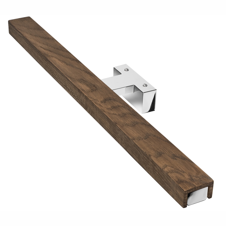 Brilagi - Iluminação de espelho para casa de banho LED WOODY MIRROR LED/12W/230V 60 cm IP44 carvalho nogueira/cromado brilhante