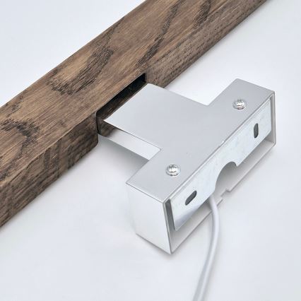 Brilagi - Iluminação de espelho para casa de banho LED WOODY MIRROR LED/12W/230V 60 cm IP44 carvalho nogueira/cromado brilhante