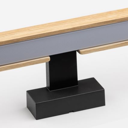 Brilagi - Iluminação de espelho para casa de banho LED WOODY MIRROR LED/12W/230V 60 cm IP44 carvalho/preto