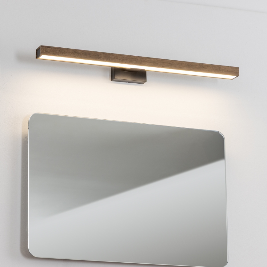 Brilagi - Iluminação de espelho para casa de banho LED WOODY MIRROR LED/12W/230V 60 cm IP44 carvalho nogueira/preto