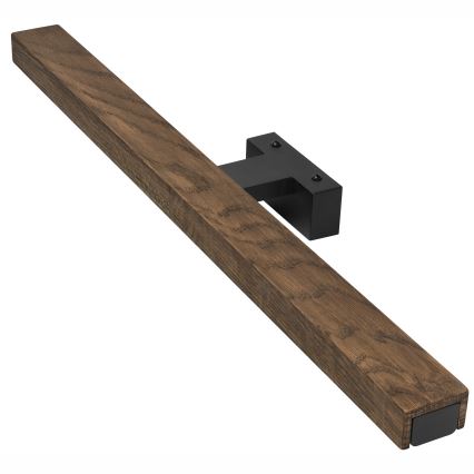 Brilagi - Iluminação de espelho para casa de banho LED WOODY MIRROR LED/12W/230V 60 cm IP44 carvalho nogueira/preto