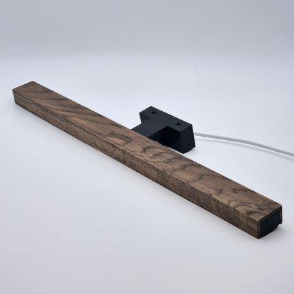 Brilagi - Iluminação de espelho para casa de banho LED WOODY MIRROR LED/12W/230V 60 cm IP44 carvalho nogueira/preto