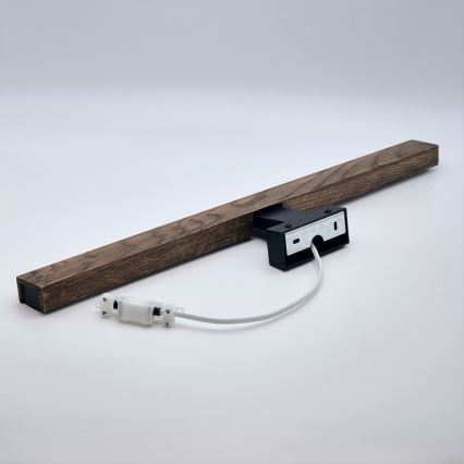 Brilagi - Iluminação de espelho para casa de banho LED WOODY MIRROR LED/12W/230V 60 cm IP44 carvalho nogueira/preto