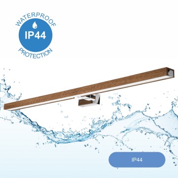 Brilagi - Iluminação de espelho para casa de banho LED WOODY MIRROR LED/15W/230V 90 cm IP44 carvalho cereja/cromado brilhante