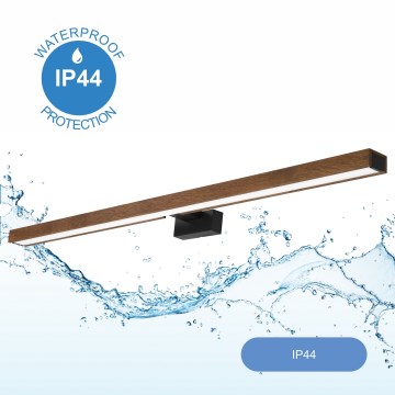 Brilagi - Iluminação de espelho para casa de banho LED WOODY MIRROR LED/15W/230V 90 cm IP44 carvalho cereja/preto