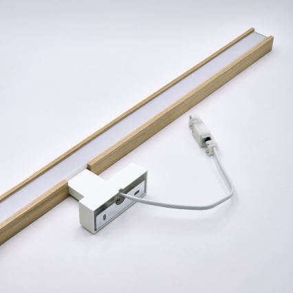 Brilagi - Iluminação de espelho para casa de banho LED WOODY MIRROR LED/15W/230V 90 cm IP44 carvalho/branco