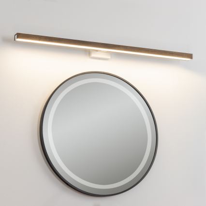 Brilagi - Iluminação de espelho para casa de banho LED WOODY MIRROR LED/15W/230V 90 cm IP44 carvalho nogueira/branco