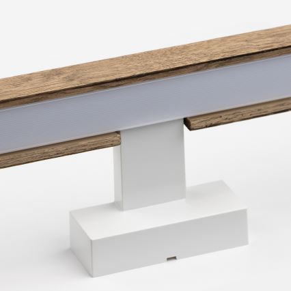 Brilagi - Iluminação de espelho para casa de banho LED WOODY MIRROR LED/15W/230V 90 cm IP44 carvalho nogueira/branco