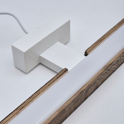 Brilagi - Iluminação de espelho para casa de banho LED WOODY MIRROR LED/15W/230V 90 cm IP44 carvalho nogueira/branco