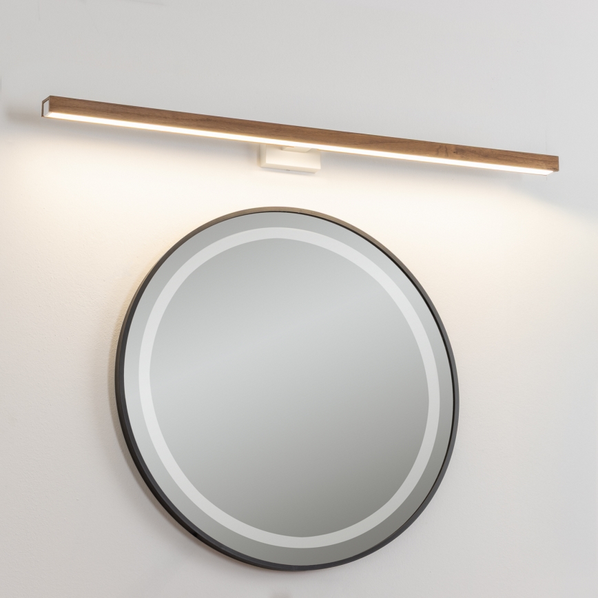 Brilagi - Iluminação de espelho para casa de banho LED WOODY MIRROR LED/15W/230V 90 cm IP44 carvalho cereja/branco
