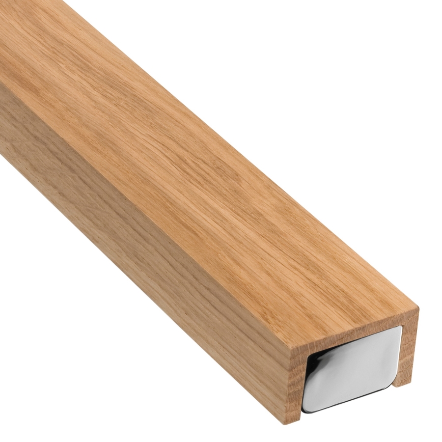 Brilagi - Iluminação de espelho para casa de banho LED WOODY MIRROR LED/15W/230V 90 cm IP44 carvalho/cromado brilhante