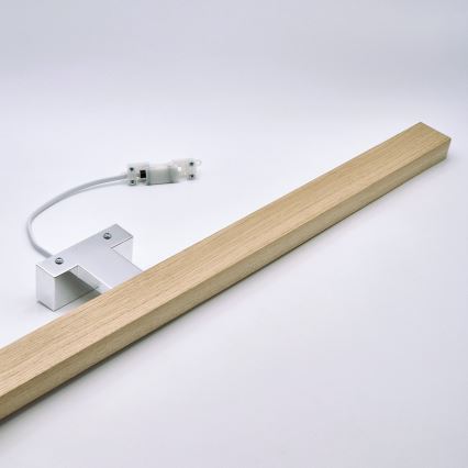 Brilagi - Iluminação de espelho para casa de banho LED WOODY MIRROR LED/15W/230V 90 cm IP44 carvalho/cromado brilhante