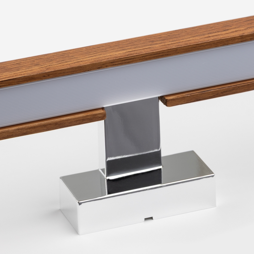 Brilagi - Iluminação de espelho para casa de banho LED WOODY MIRROR LED/15W/230V 90 cm IP44 carvalho cereja/cromado brilhante