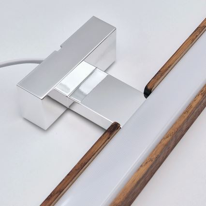 Brilagi - Iluminação de espelho para casa de banho LED WOODY MIRROR LED/15W/230V 90 cm IP44 carvalho cereja/cromado brilhante