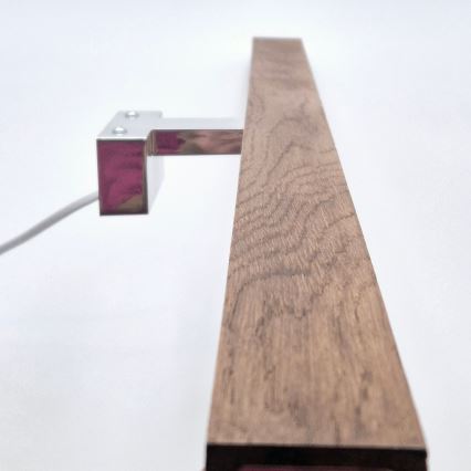 Brilagi - Iluminação de espelho para casa de banho LED WOODY MIRROR LED/15W/230V 90 cm IP44 carvalho cereja/cromado brilhante