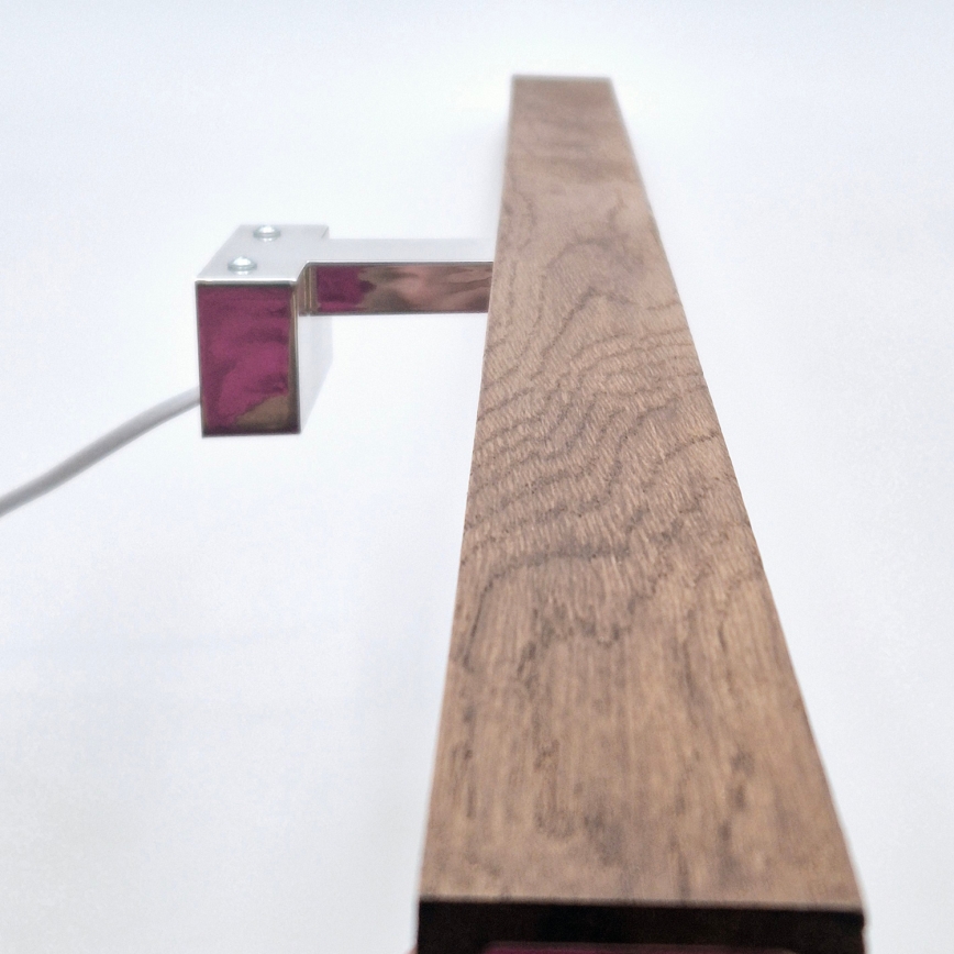 Brilagi - Iluminação de espelho para casa de banho LED WOODY MIRROR LED/15W/230V 90 cm IP44 carvalho cereja/cromado brilhante