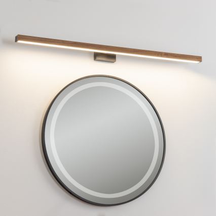 Brilagi - Iluminação de espelho para casa de banho LED WOODY MIRROR LED/15W/230V 90 cm IP44 carvalho cereja/preto