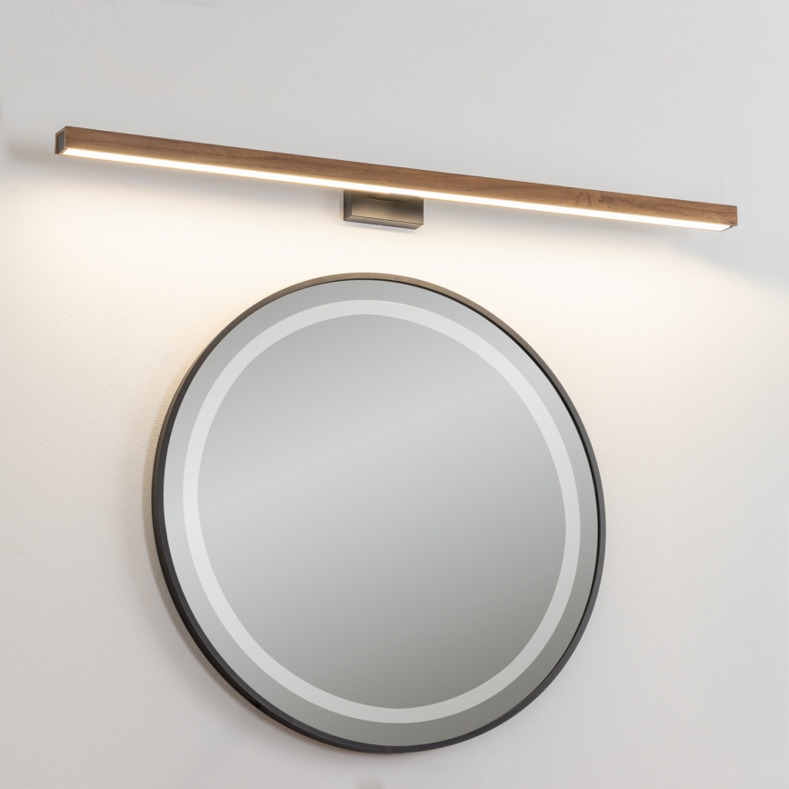 Brilagi - Iluminação de espelho para casa de banho LED WOODY MIRROR LED/15W/230V 90 cm IP44 carvalho cereja/preto
