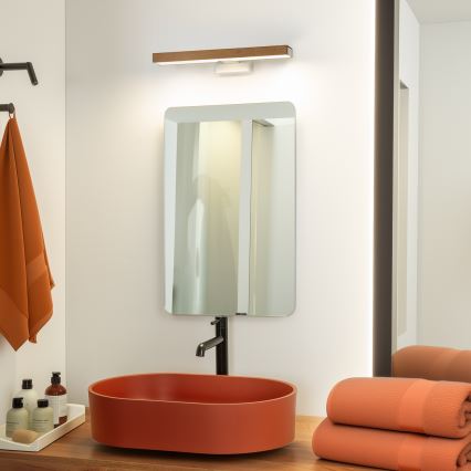 Brilagi - Iluminação de espelho para casa de banho LED WOODY MIRROR LED/8W/230V 40 cm IP44 carvalho cereja/branco
