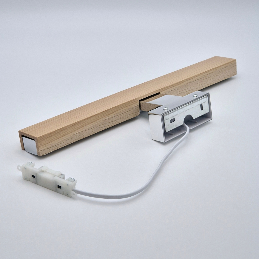 Brilagi - Iluminação de espelho para casa de banho LED WOODY MIRROR LED/8W/230V 40 cm IP44 carvalho/cromado brilhante