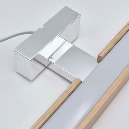 Brilagi - Iluminação de espelho para casa de banho LED WOODY MIRROR LED/8W/230V 40 cm IP44 carvalho/cromado brilhante