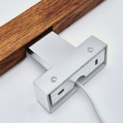 Brilagi - Iluminação de espelho para casa de banho LED WOODY MIRROR LED/8W/230V 40 cm IP44 carvalho cereja/cromado brilhante