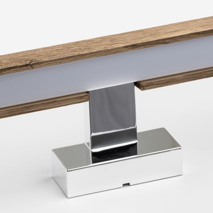 Brilagi - Iluminação de espelho para casa de banho LED WOODY MIRROR LED/8W/230V 40 cm IP44 carvalho nogueira/cromado brilhante