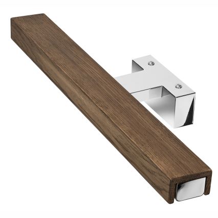 Brilagi - Iluminação de espelho para casa de banho LED WOODY MIRROR LED/8W/230V 40 cm IP44 carvalho nogueira/cromado brilhante