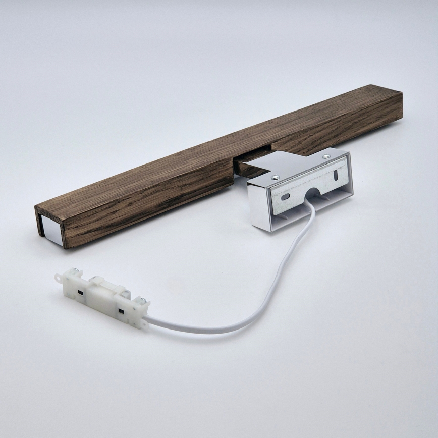 Brilagi - Iluminação de espelho para casa de banho LED WOODY MIRROR LED/8W/230V 40 cm IP44 carvalho nogueira/cromado brilhante