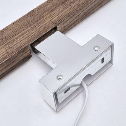 Brilagi - Iluminação de espelho para casa de banho LED WOODY MIRROR LED/8W/230V 40 cm IP44 carvalho nogueira/cromado brilhante