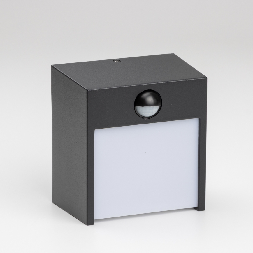 Brilagi - Iluminação de parede exterior LED com sensor TERNI LED/12W/230V preto IP44